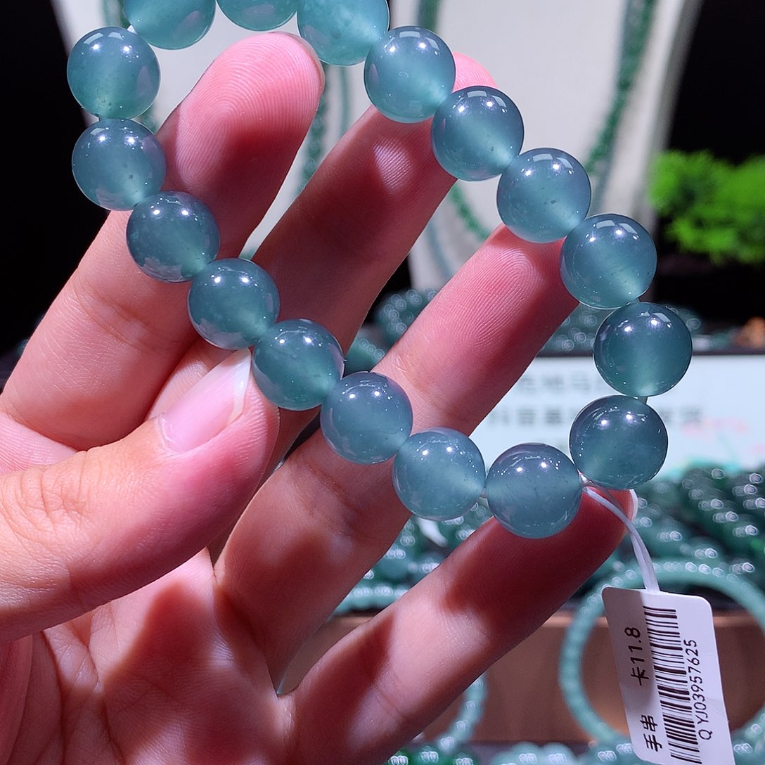 翡翠未镶嵌手链天然a货翡翠手串11.8