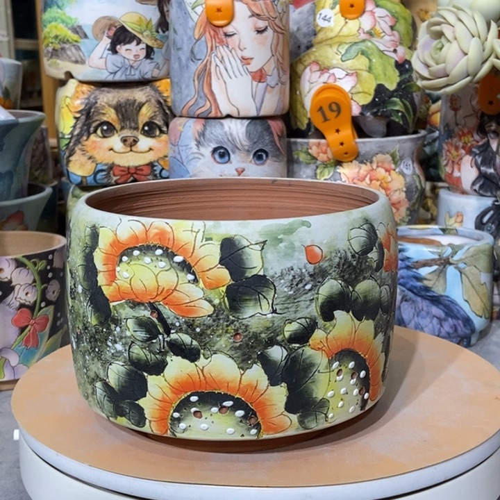 红陶景德镇艺术手绘作品