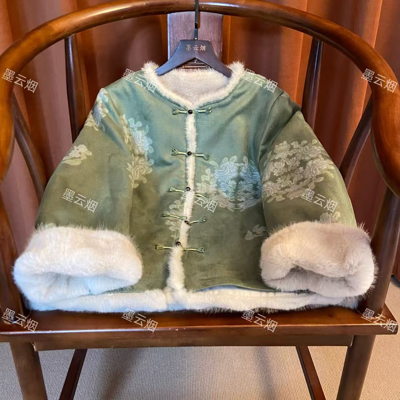 【仙踪】新中式两面穿香云纱小母貂加厚时尚高级国风女士外套网红