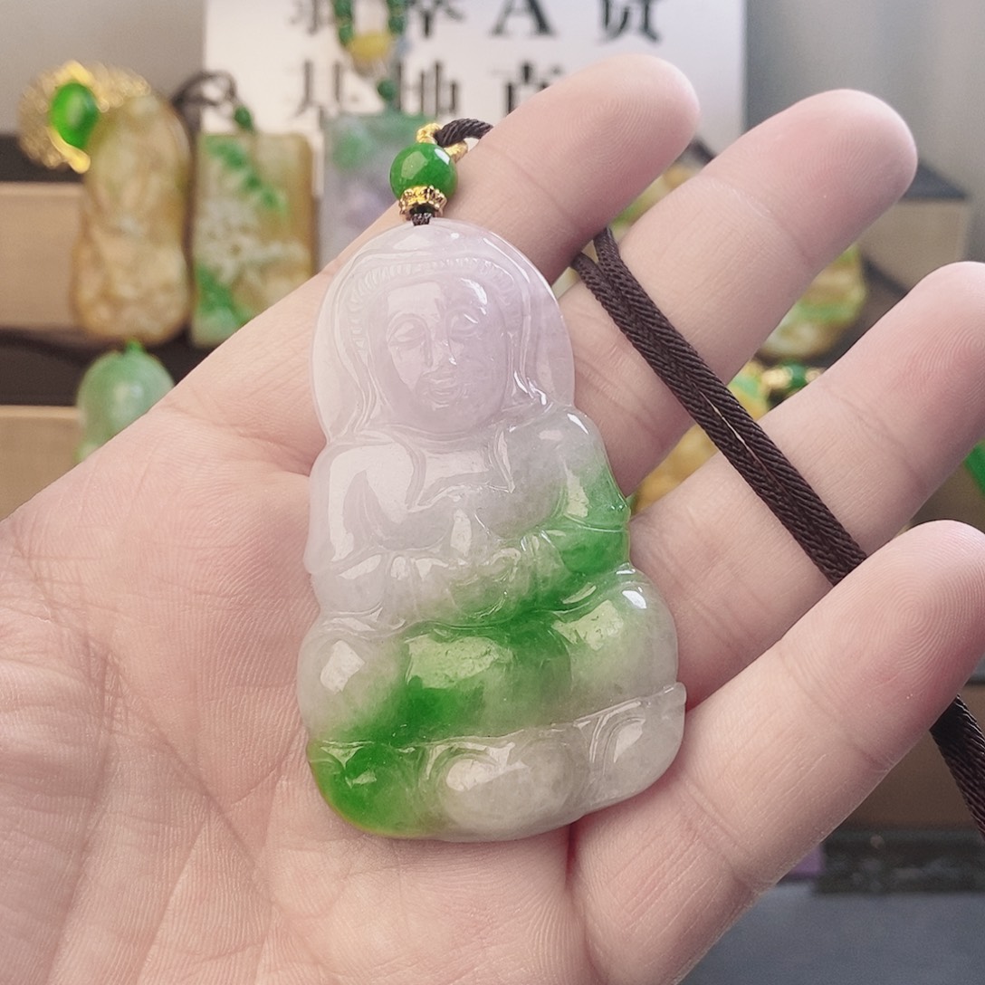 翡翠银S925镶嵌吊坠(赠链)