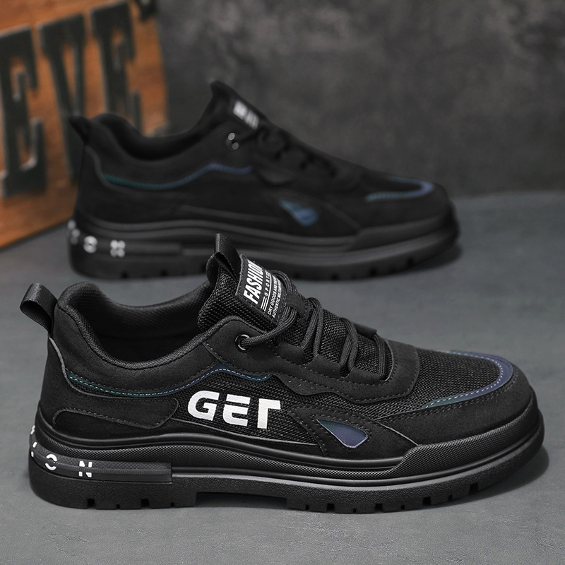 秋季新款男款2024休闲工装运动网面透气男士防滑耐磨厚底时尚休闲