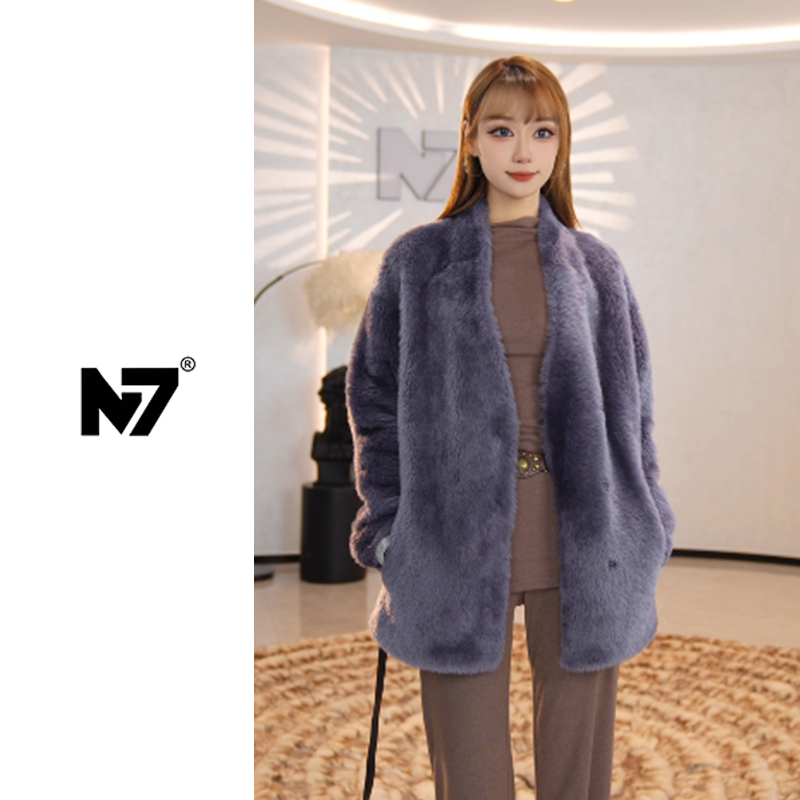 【艺洋穿搭】新品高奢拉贡时尚皮毛一体时尚女装外套 N71255