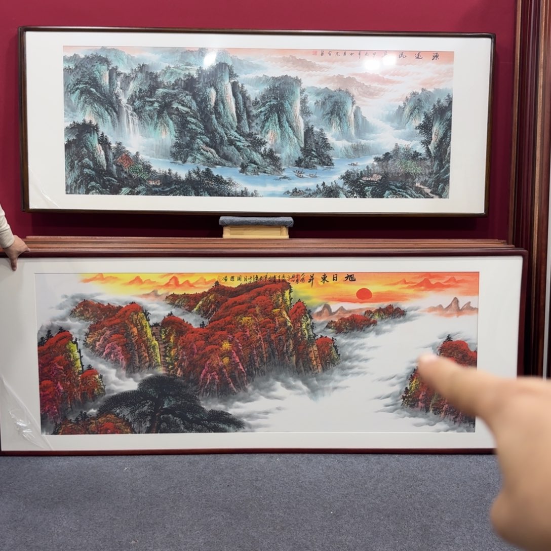 国画手绘作品带框包邮