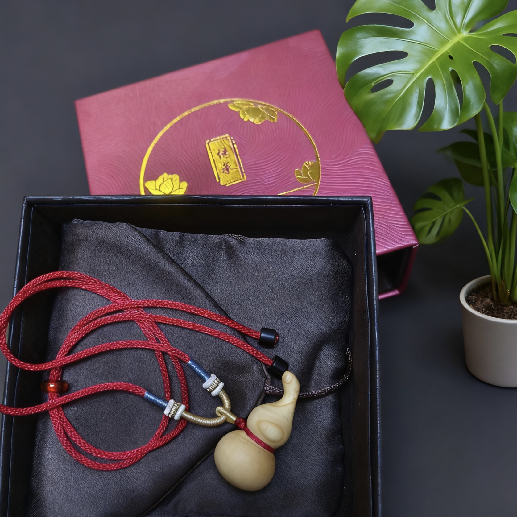 非金属木质吊坠 深山野生老桃木非遗手工葫芦（福禄）护身挂件