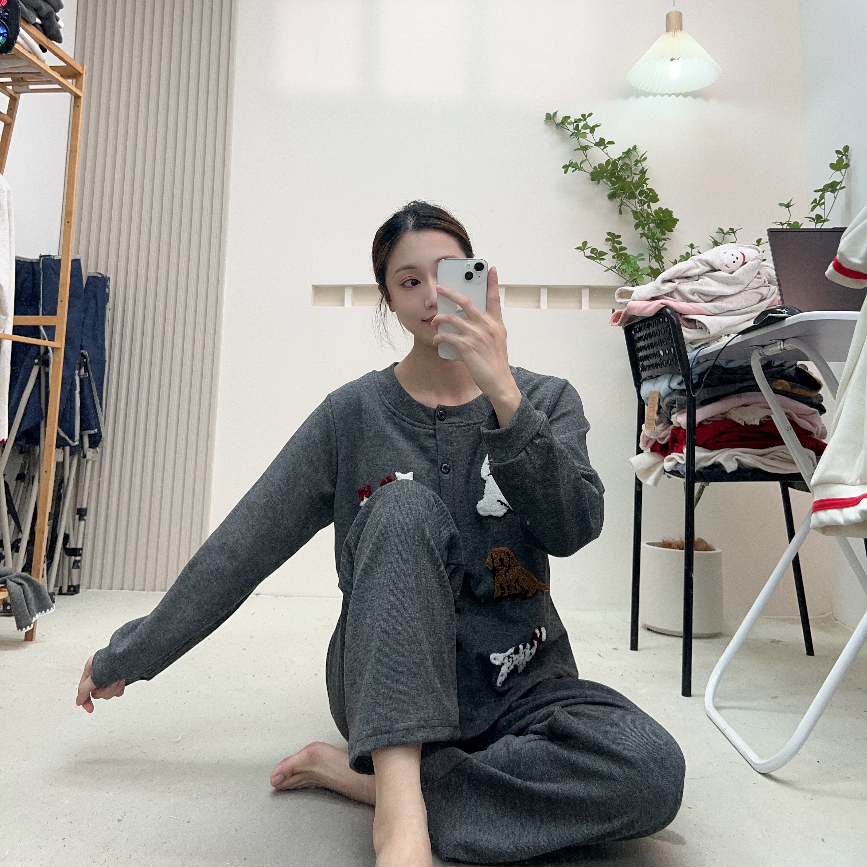 【羊绒】睡衣女款秋冬季带胸垫2025新款春秋款长袖保暖家居服套装