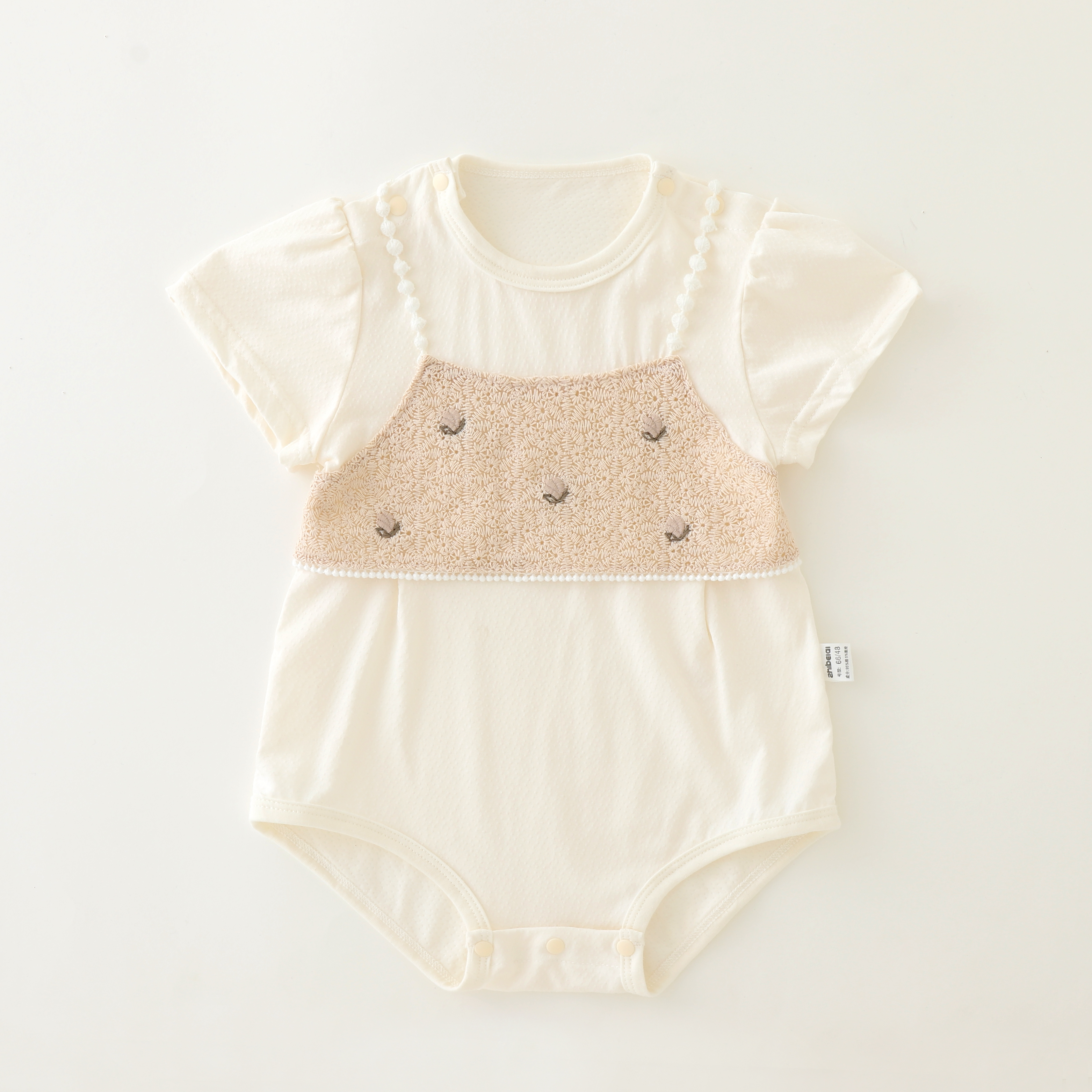 （胖米定制）夏季婴幼儿短袖包屁衣