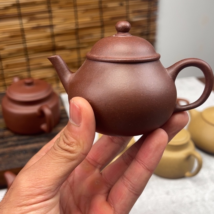 紫砂茶壶老紫泥梨潘150cc