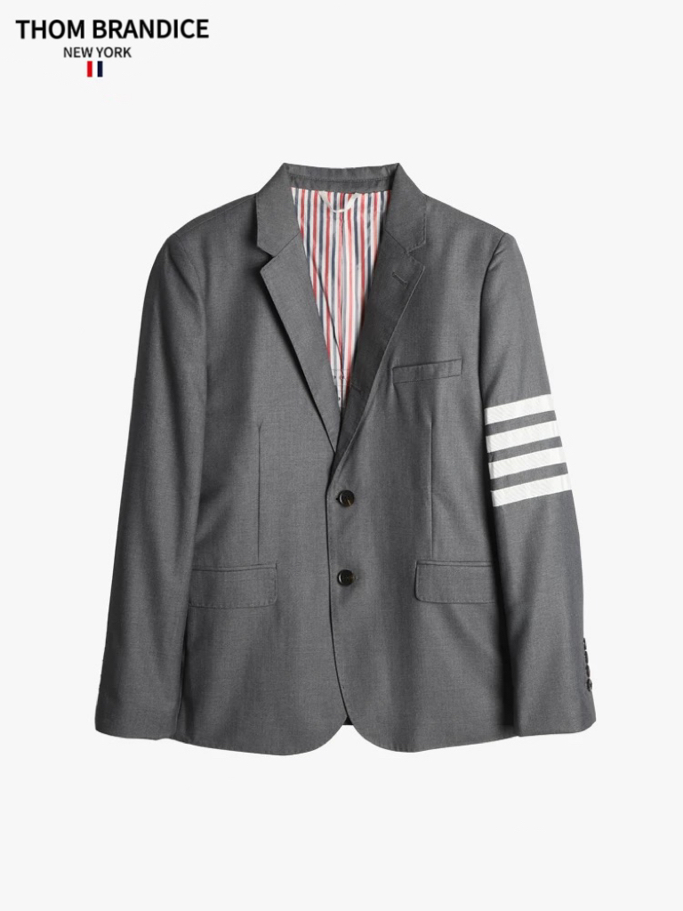 TB【官方正品】汤姆布郎/THOM BRANDICE羊绒西服四条纹男士西装外套