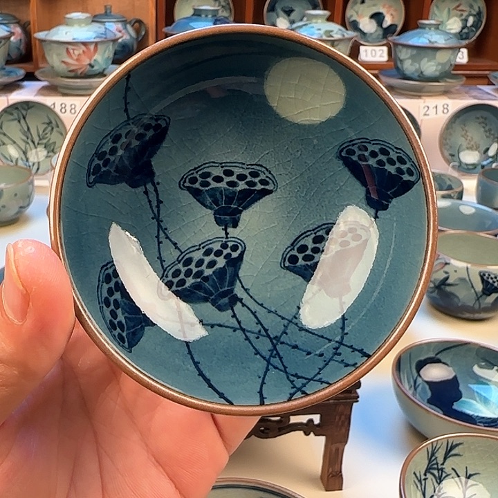 景德镇陶瓷陶瓷杯茶具普洱杯60毫升礼盒装