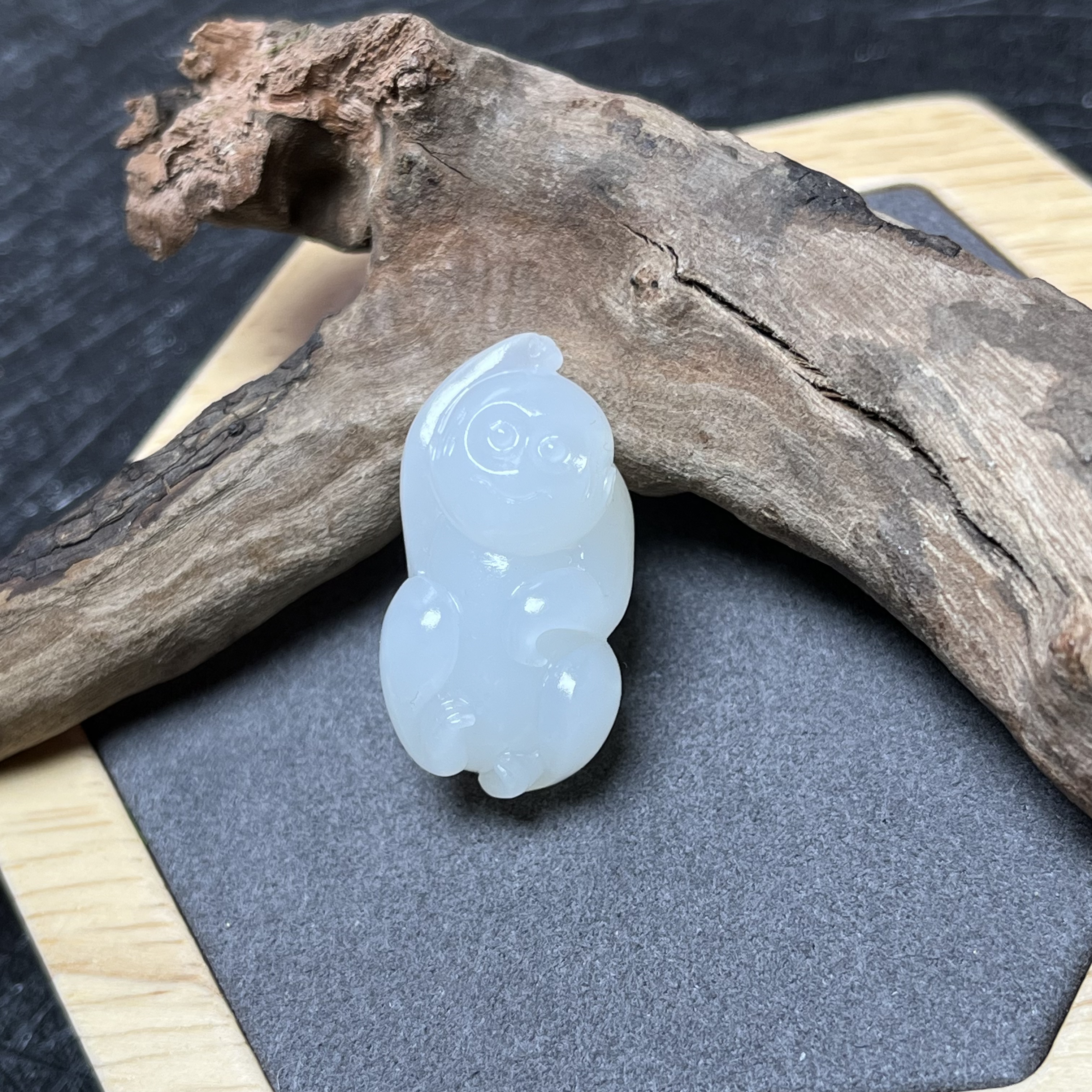 天然和田玉小猴子悟空挂坠吊坠男士女士儿童 可爱精致百搭时尚