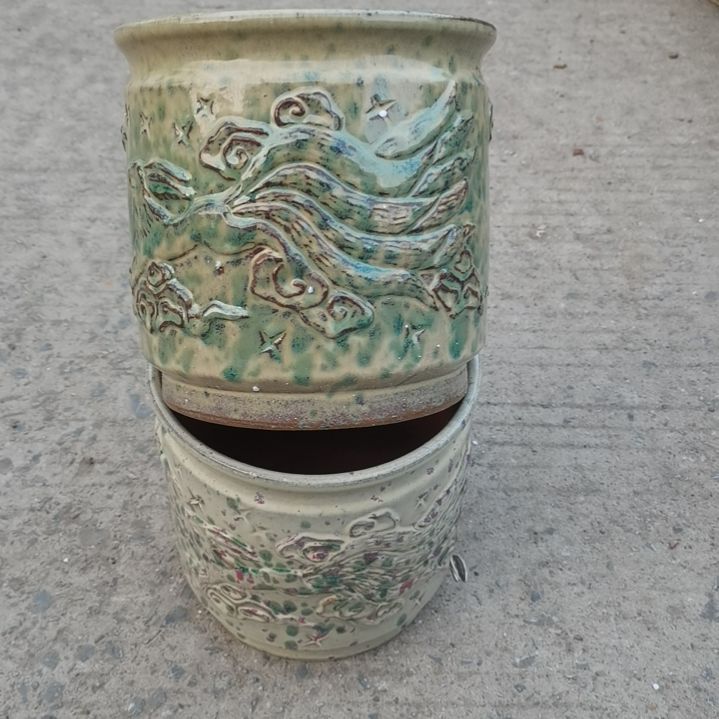 红陶18/18微瑕两个盆