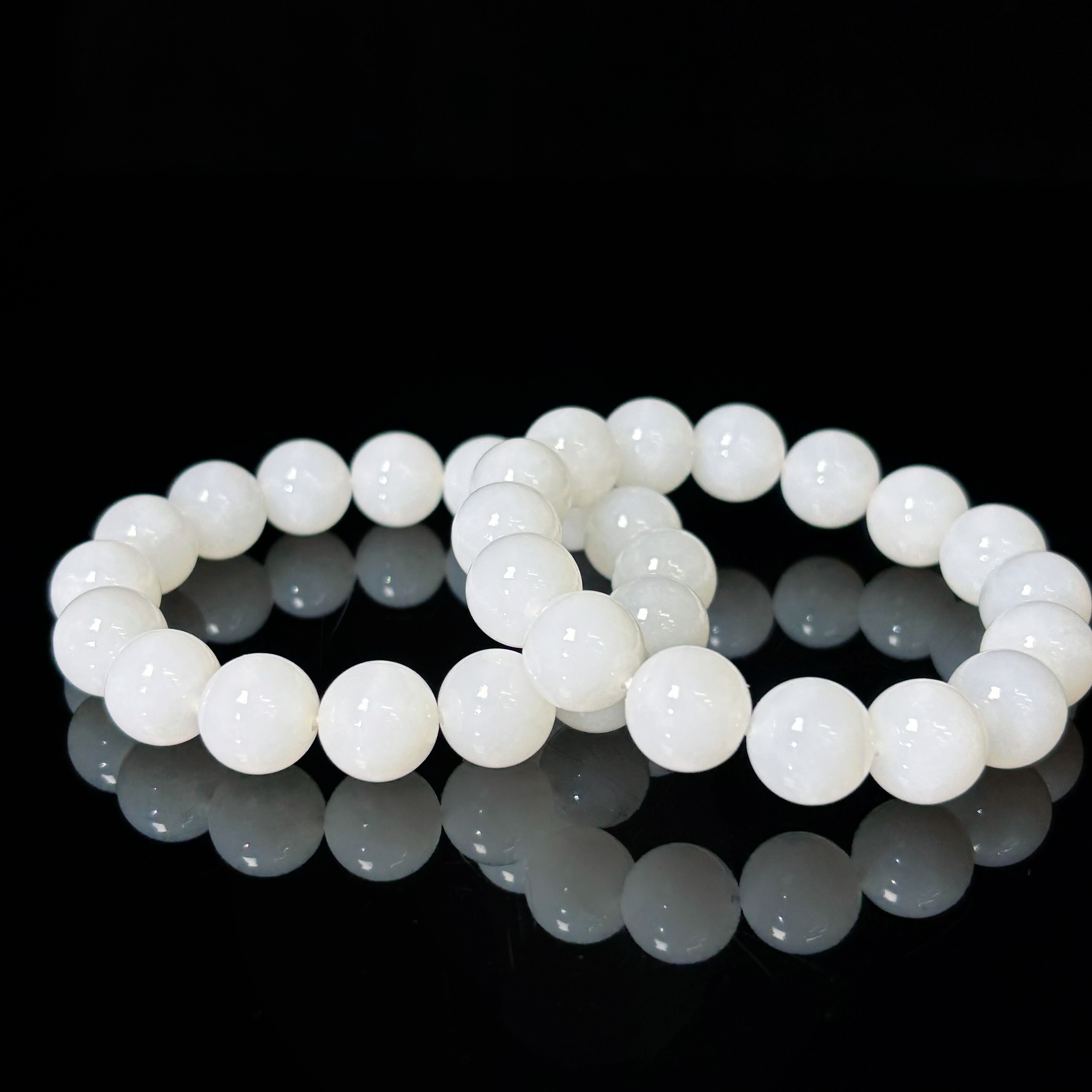 “凝雪”和田玉白玉手串 4200 多样性发一件