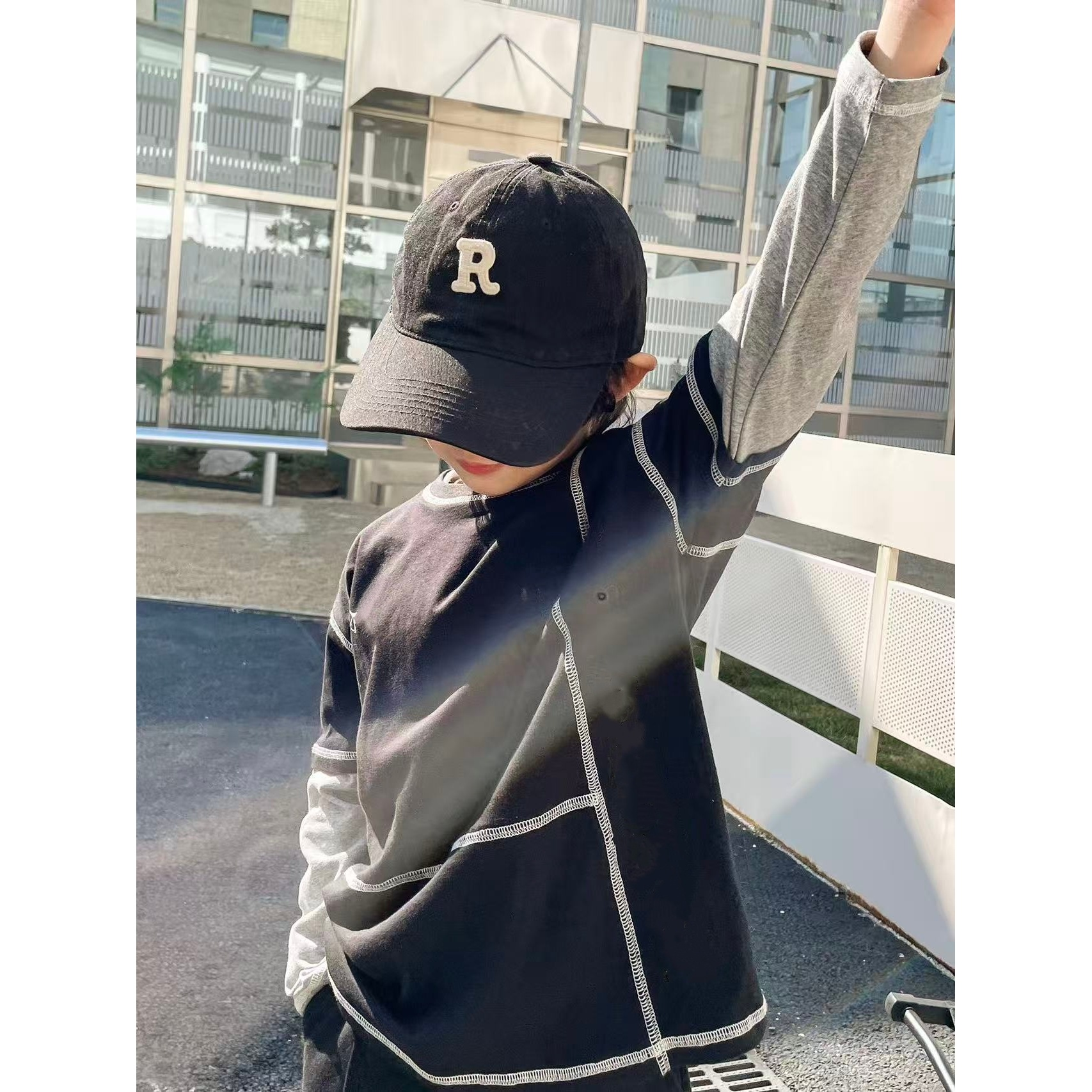 *7140【小鸟拼接】时尚休闲百搭春秋儿童长袖