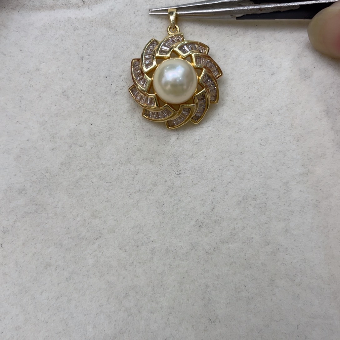 吊坠(不含链)海水珍珠银S925镶嵌