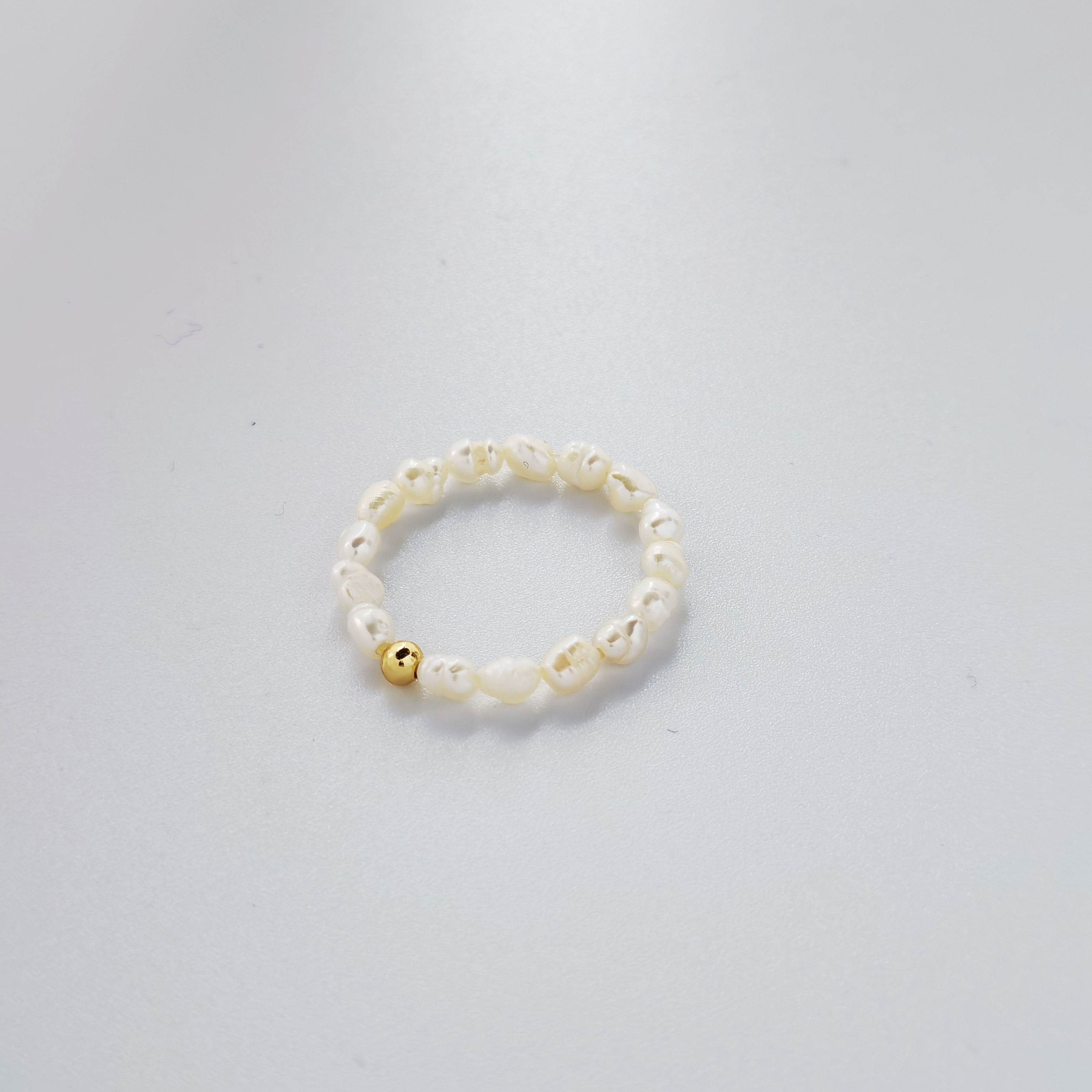 野生异形珍珠 巴洛克珍珠弹力戒指 5009