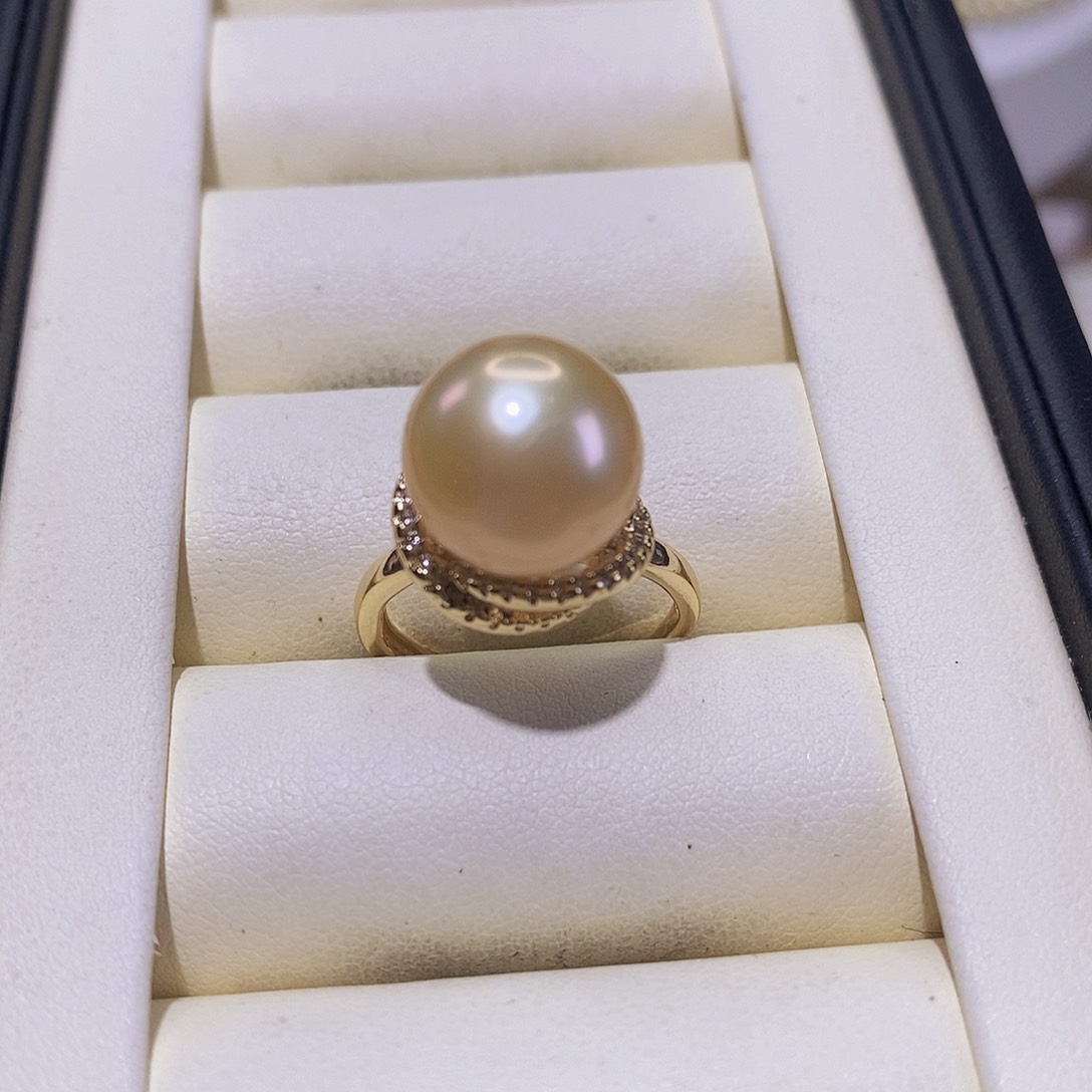 淡水珍珠戒指合金