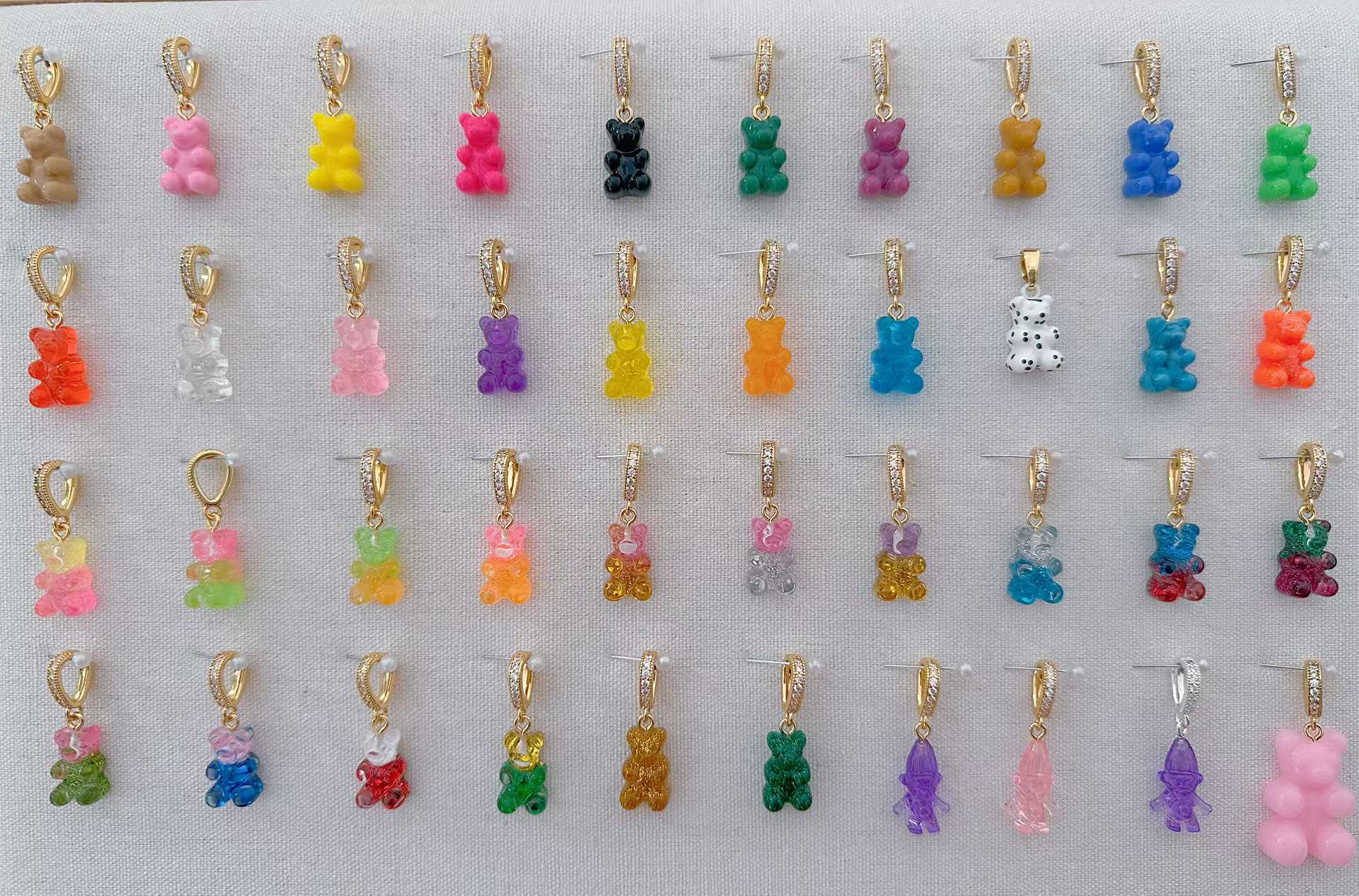 铜合金吊坠 【CH】明星同款拼色系列小熊吊坠时尚配饰饰品