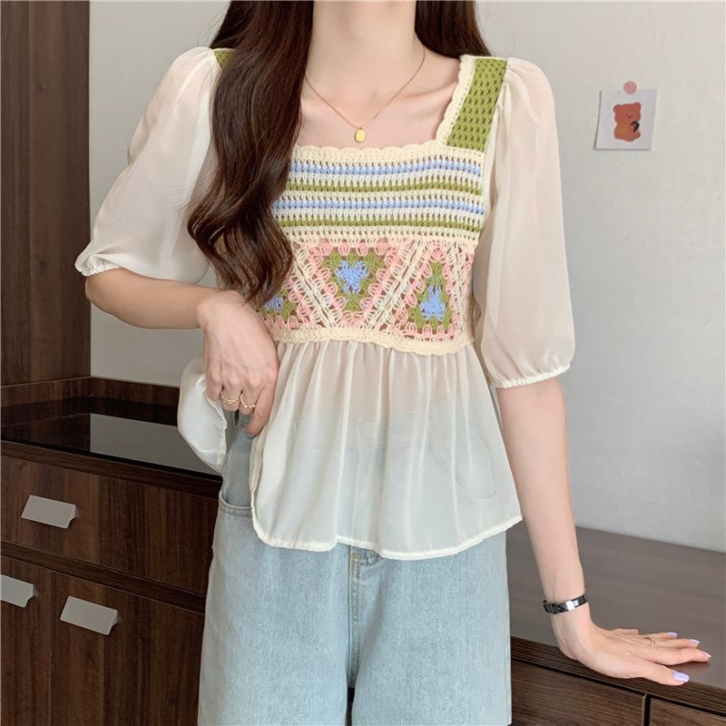 （A01-A50单裙子）设计感小众荷叶边宽松遮肚上衣外穿小清新甜美