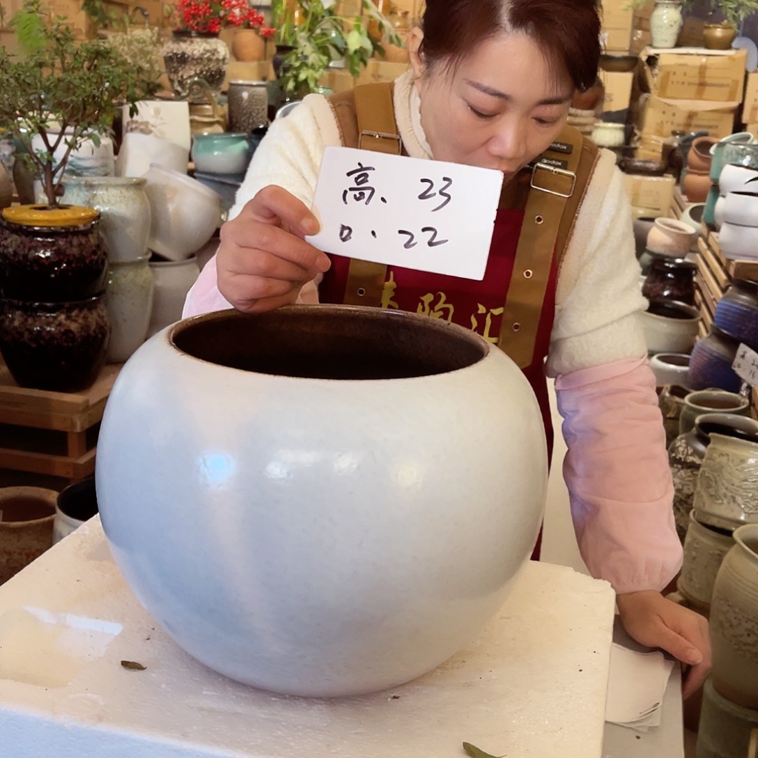 紫砂花盆高度23口径22