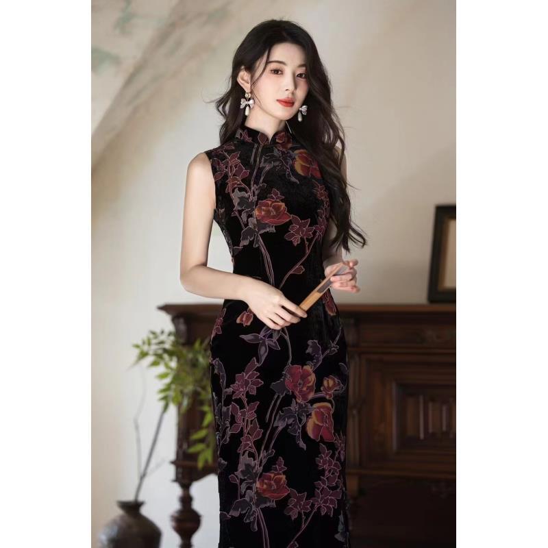 苏故里【挽月】文艺气质修身高端日常旗袍奢华气质单层衣长120