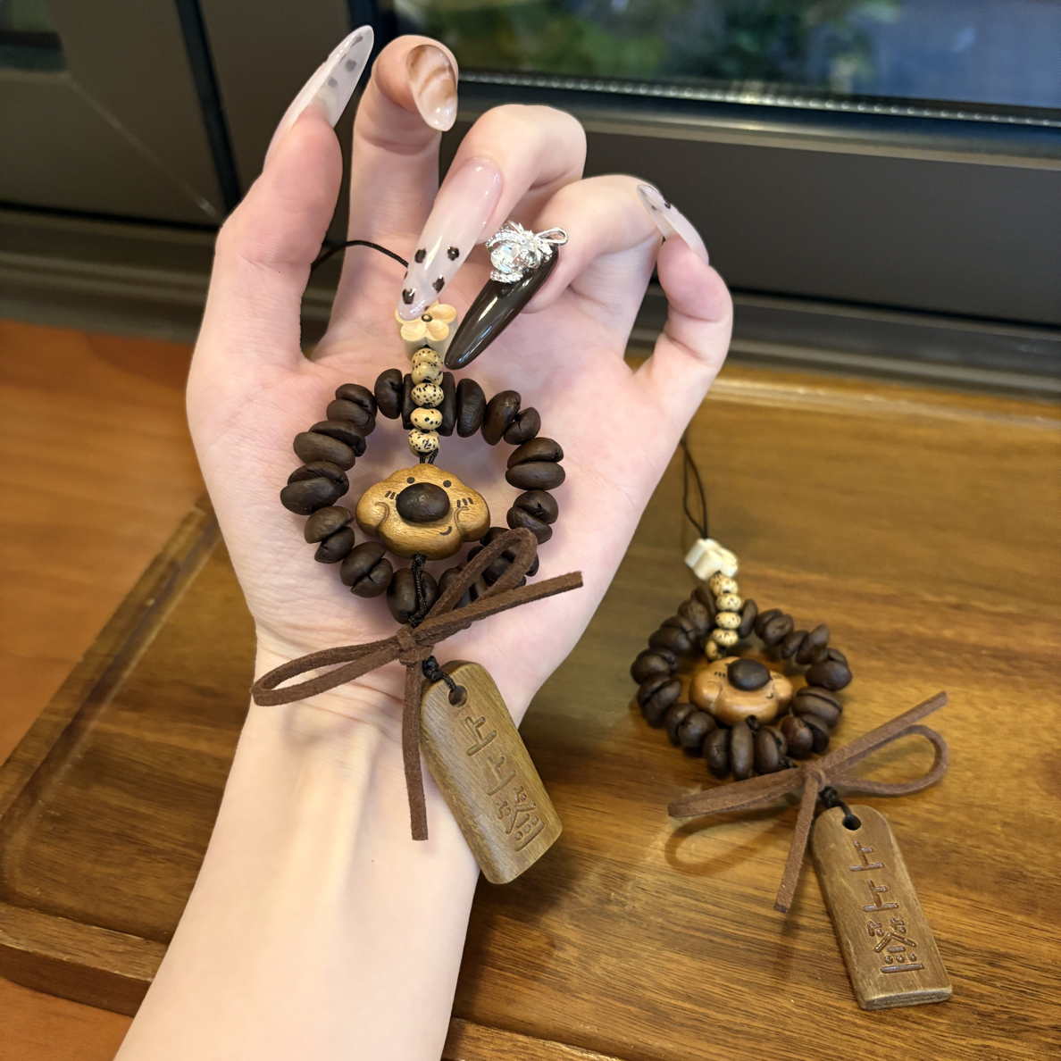 【相遇】憨憨家咖啡豆星月菩提桃木雕刻挂件多样性发其一