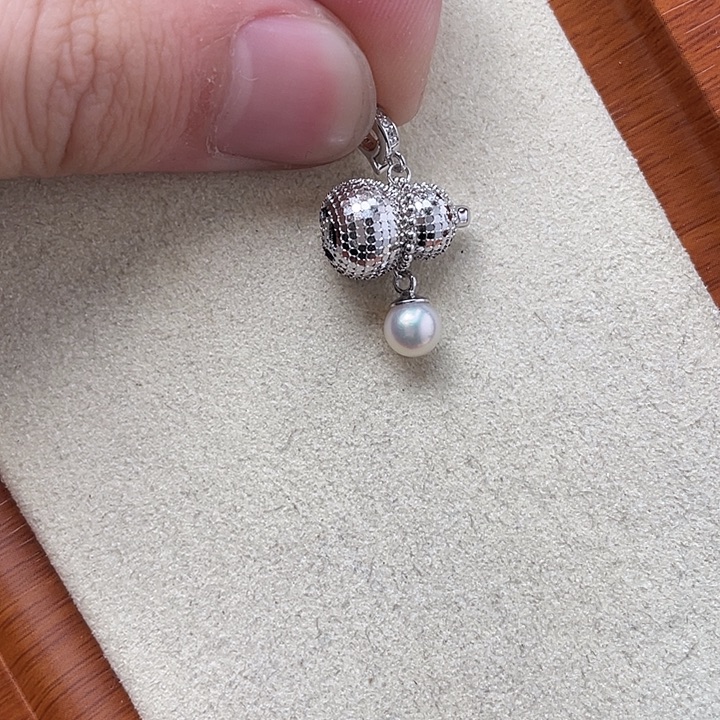 海水珍珠银S925镶嵌吊坠(不含链)