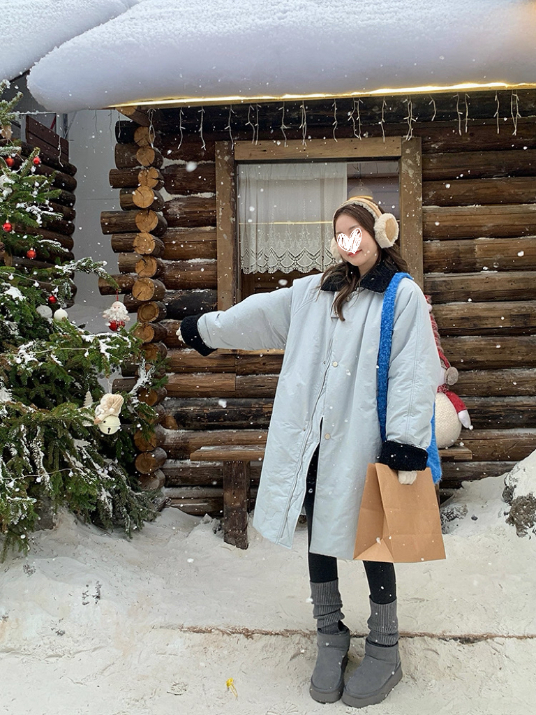 少女感翻领棉服外套女冬羊羔毛加厚棉袄宽松百搭显瘦大衣