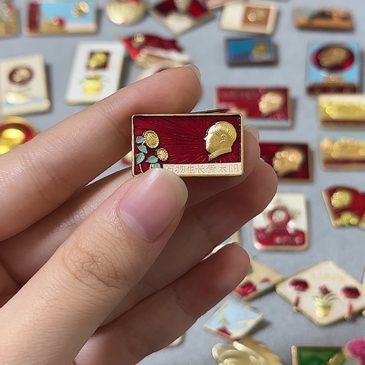 青***竹红色收藏直播像章