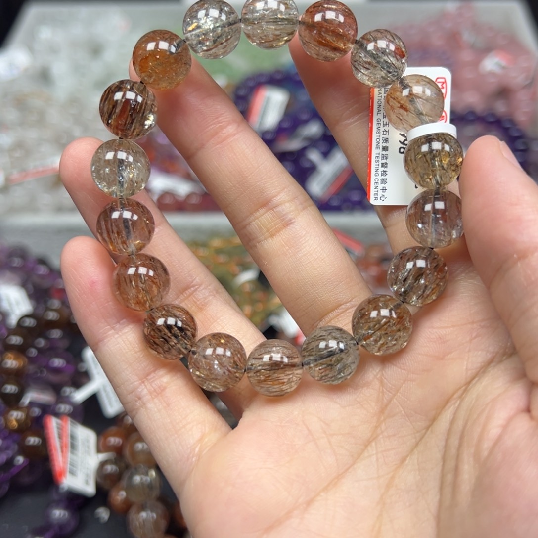 水晶手链未镶嵌卡11.5顺丰黑金超七116