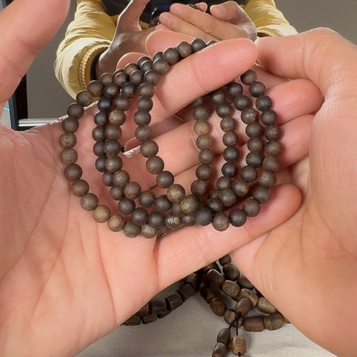 沉香手串张勺子沉水圆珠单圈卡6+保4克多样性发一
