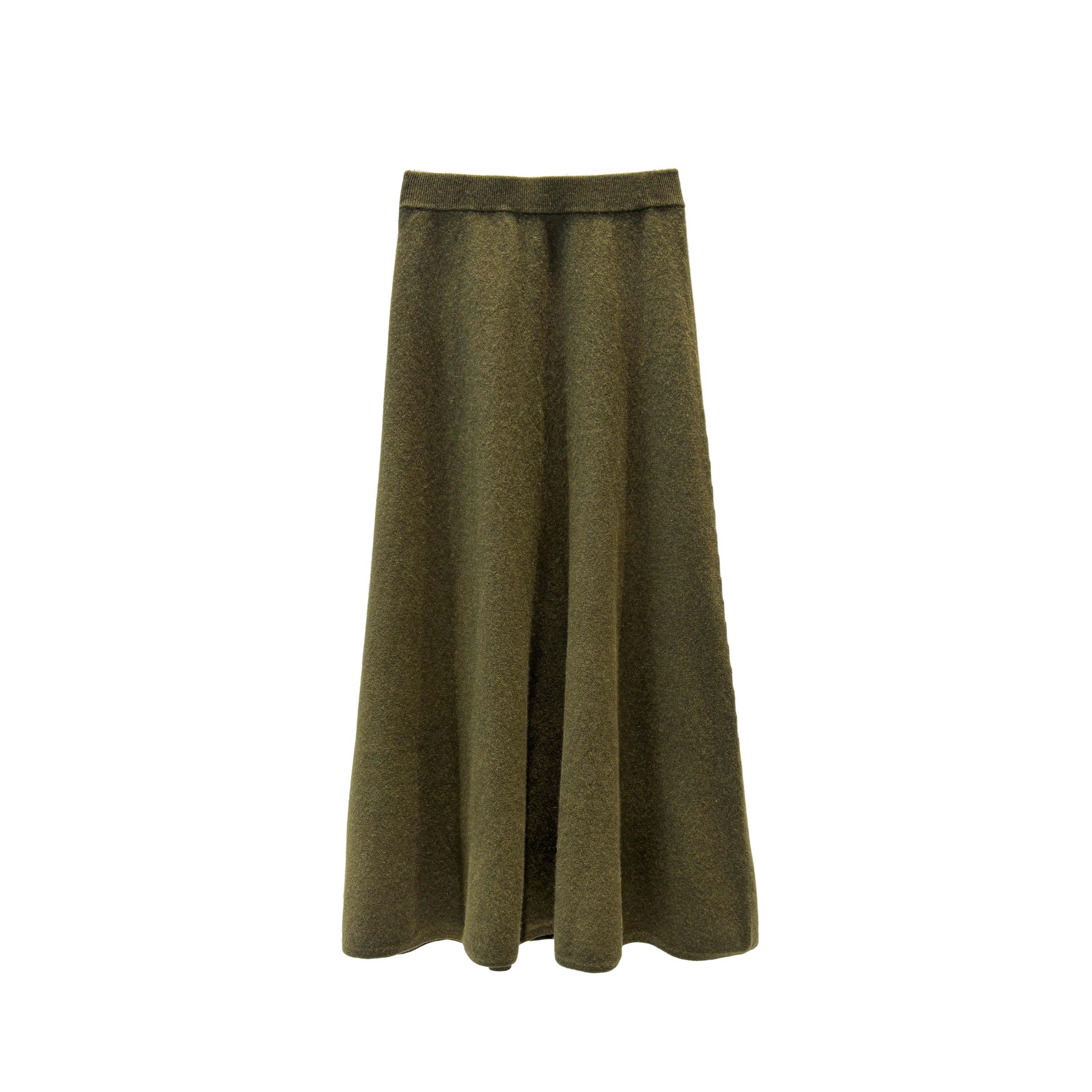 【ALSCANA】雪松绿羊绒松紧腰百褶半身裙半裙长款裙子A字秋冬656002