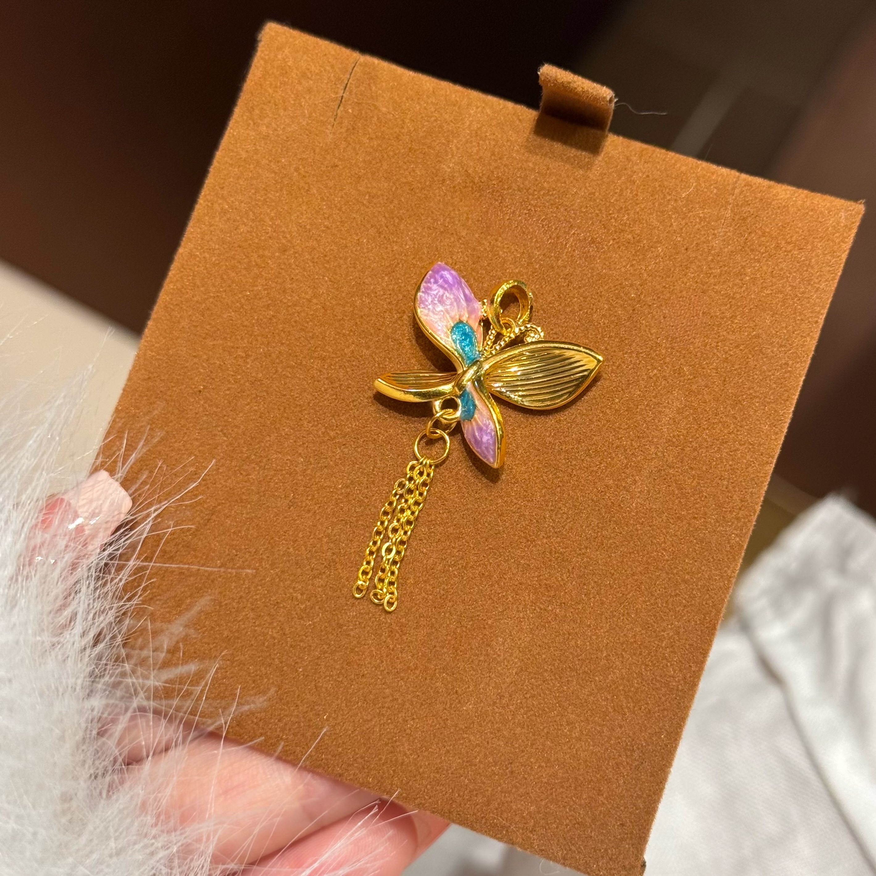 【紫霞仙子】足金蝴蝶流苏