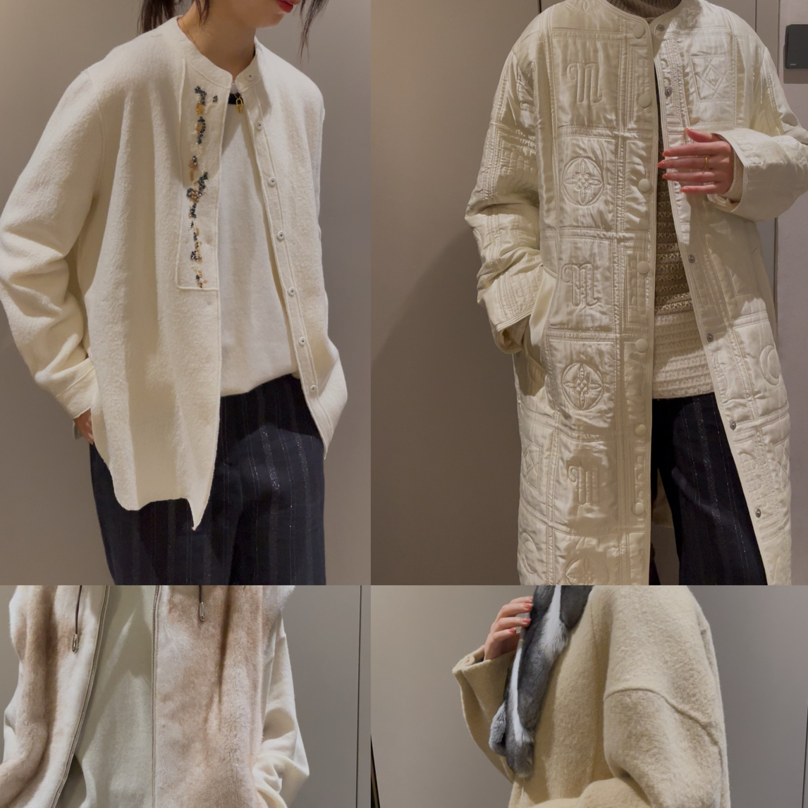 糖的高端外贸无领压花长款棉服气质减龄清仓no退换