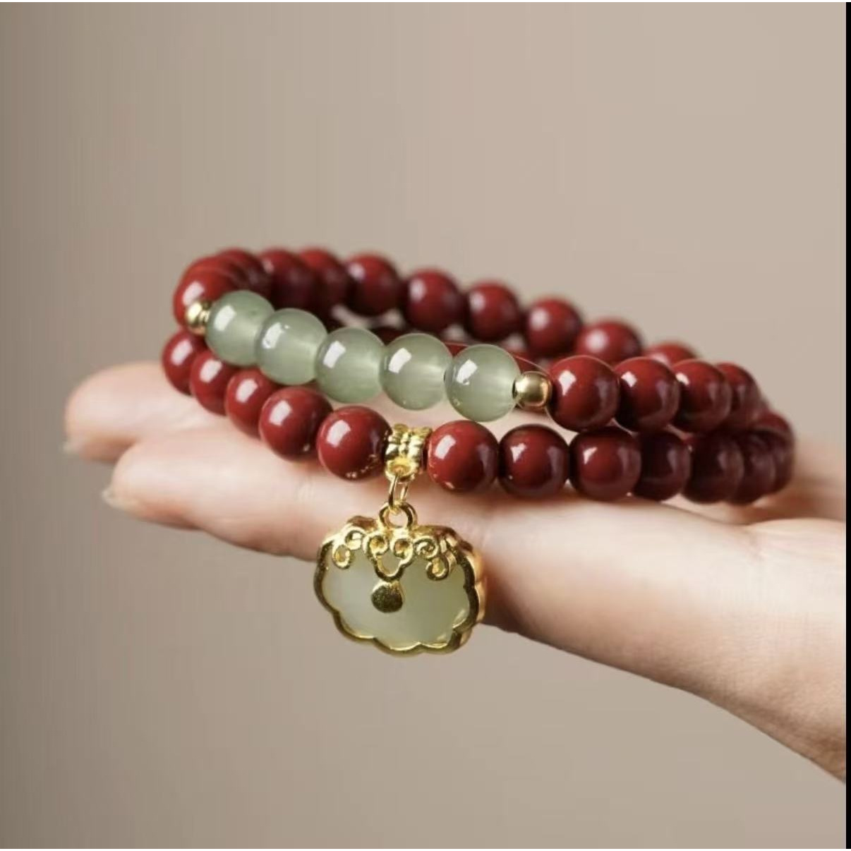 天然辰砂辰砂S1007 0.8+如意吊坠（无礼盒）