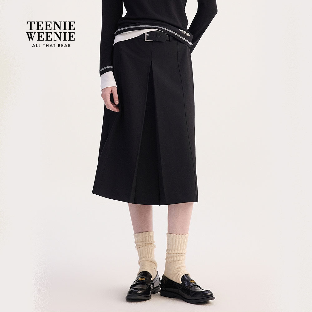 TeenieWeenie小熊女装半身裙25年秋新开叉设计长裙女TTWH254905W