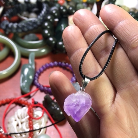 合金石英质玉手饰紫水晶吊坠