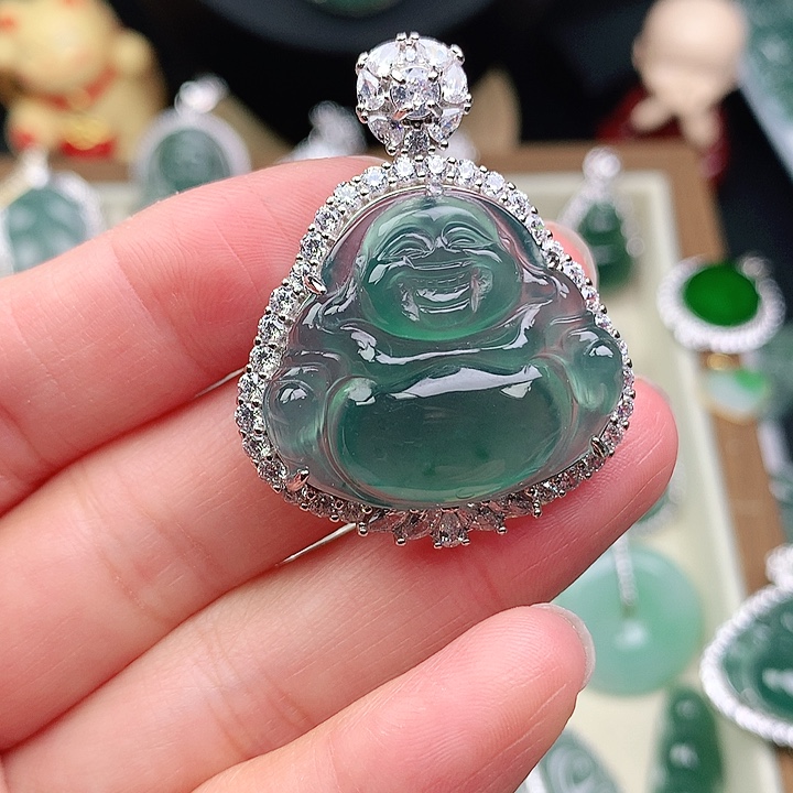 颈饰银S925镶嵌翡翠S****鱼吊坠