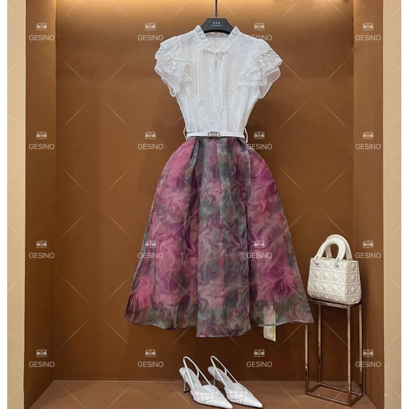 【小露】春夏丨设计师轻奢法式印花女士连衣裙 A853