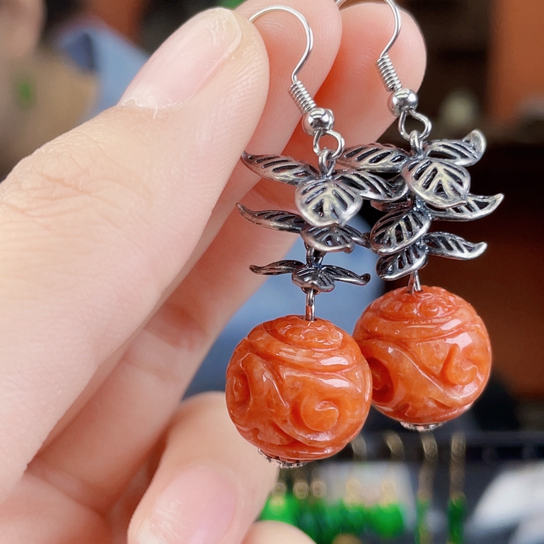 翡翠未镶嵌耳饰饰品