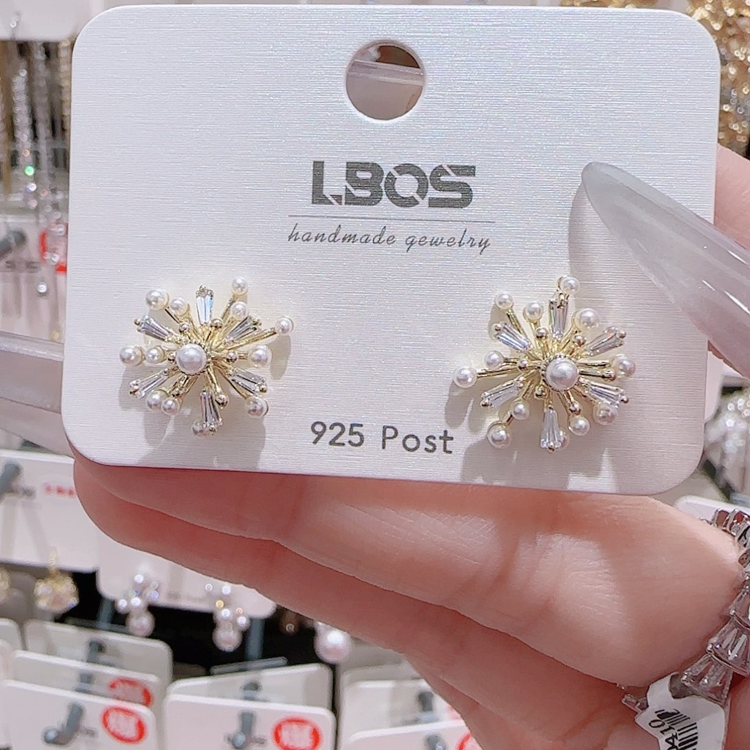 锆石铜合金925银耳环