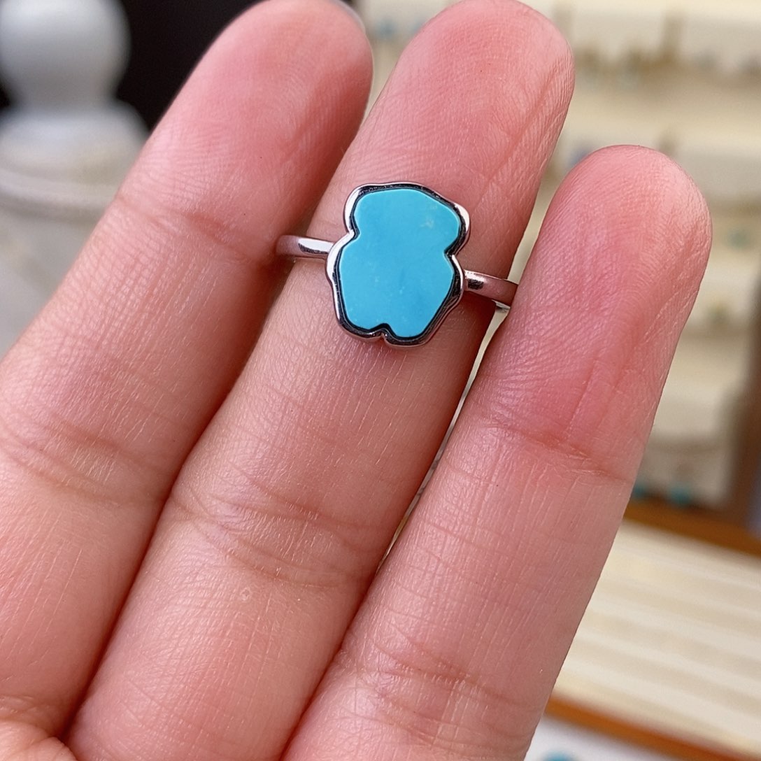 绿松石戒指银S925镶嵌
