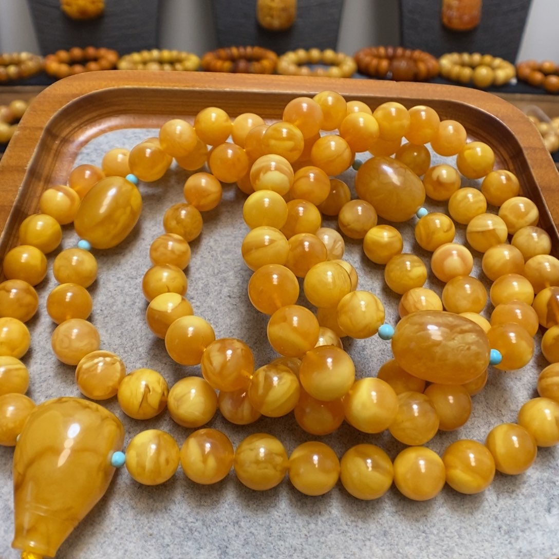 未镶嵌蜜蜡手串蜜蜡