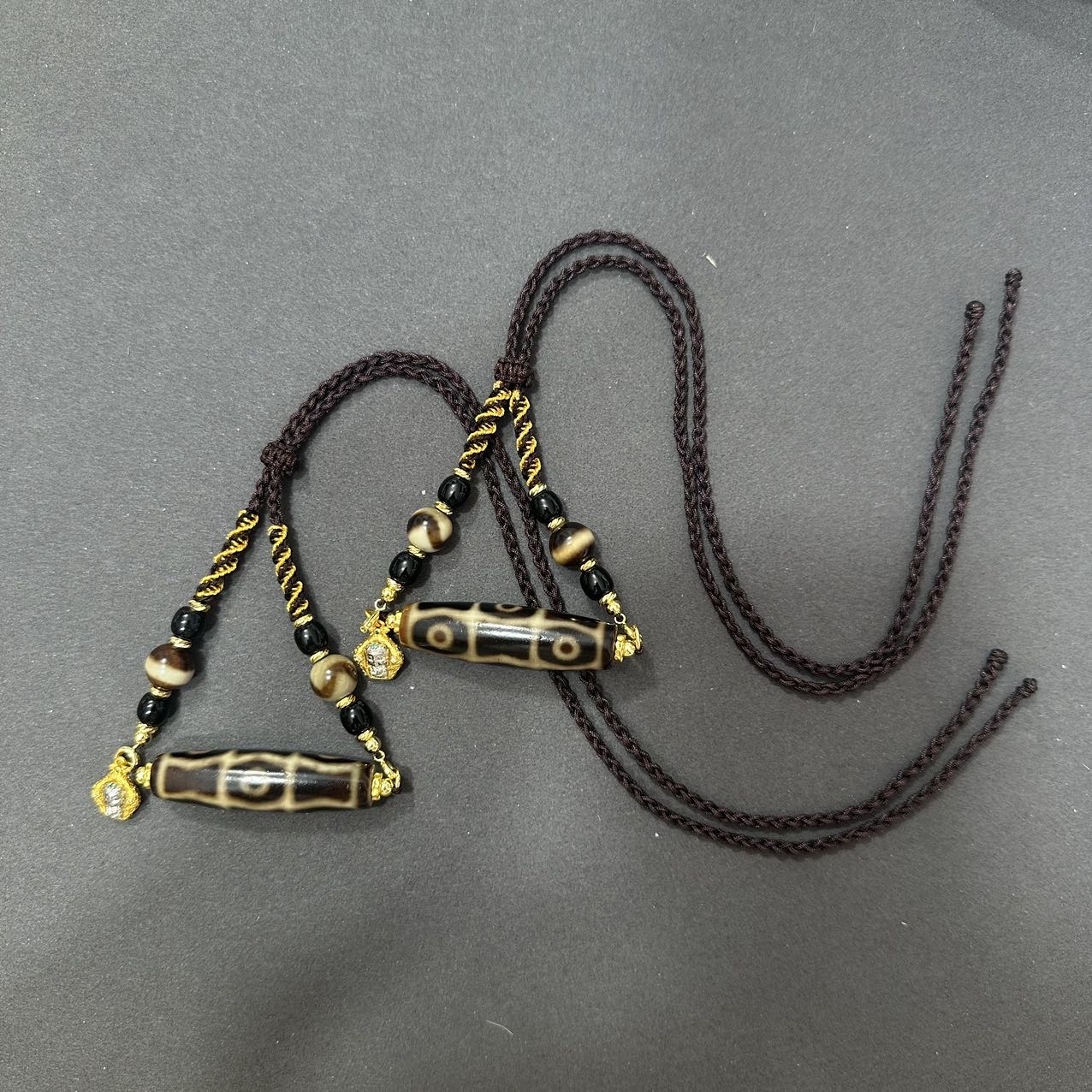 【曹美丽精选】H42828-玛瑙diy脖挂（水纹）多样性发其一13*47mm
