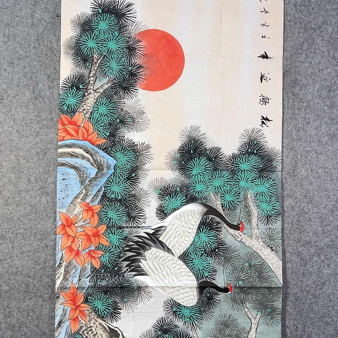 国画300 牡丹之花之叶的颜色与花色