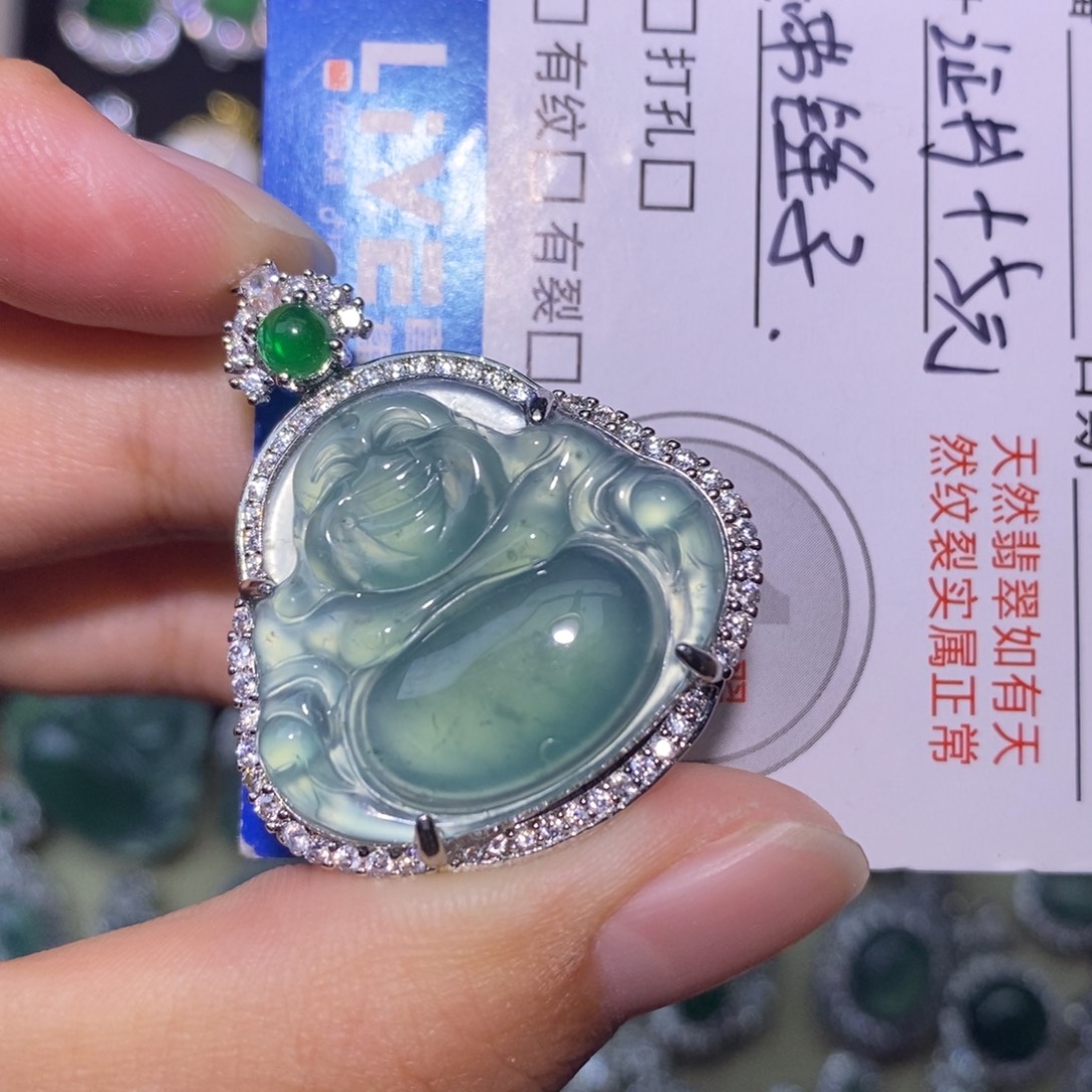 翡翠未镶嵌颈饰天然