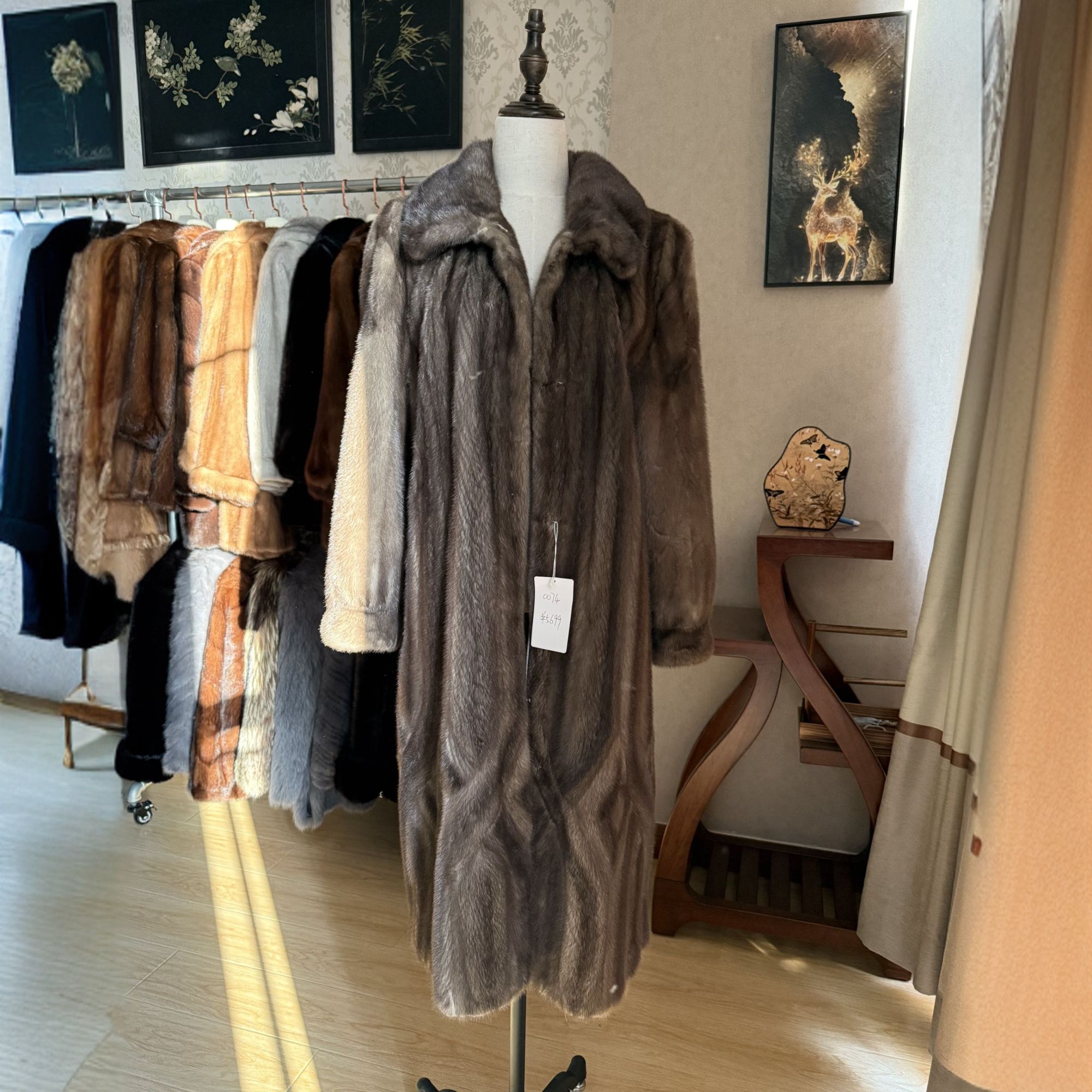  (0074)谢耳朵进口中古水貂毛女外套