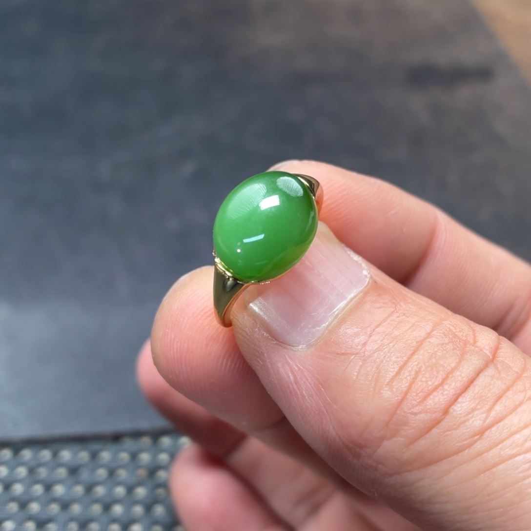 和田玉银S925镶嵌戒指