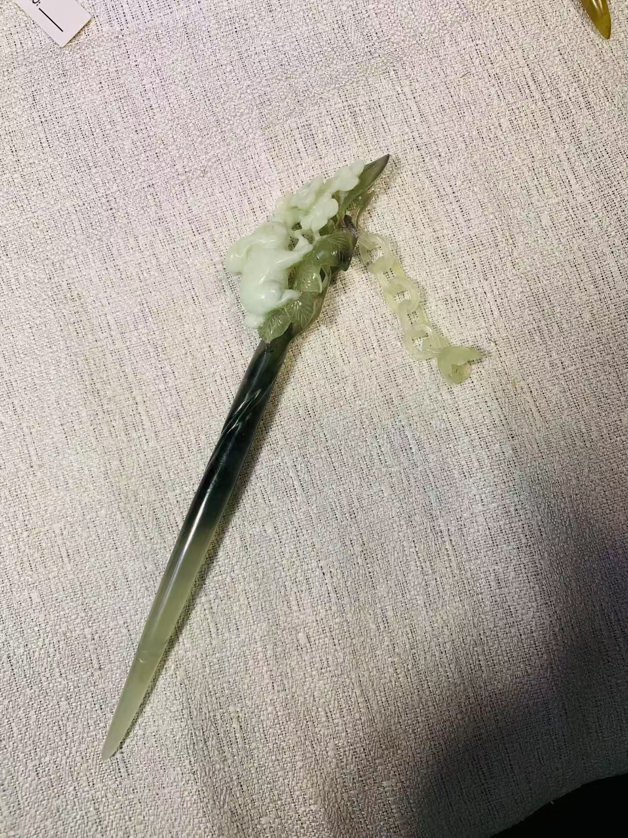 玉雕发簪高档流苏新款