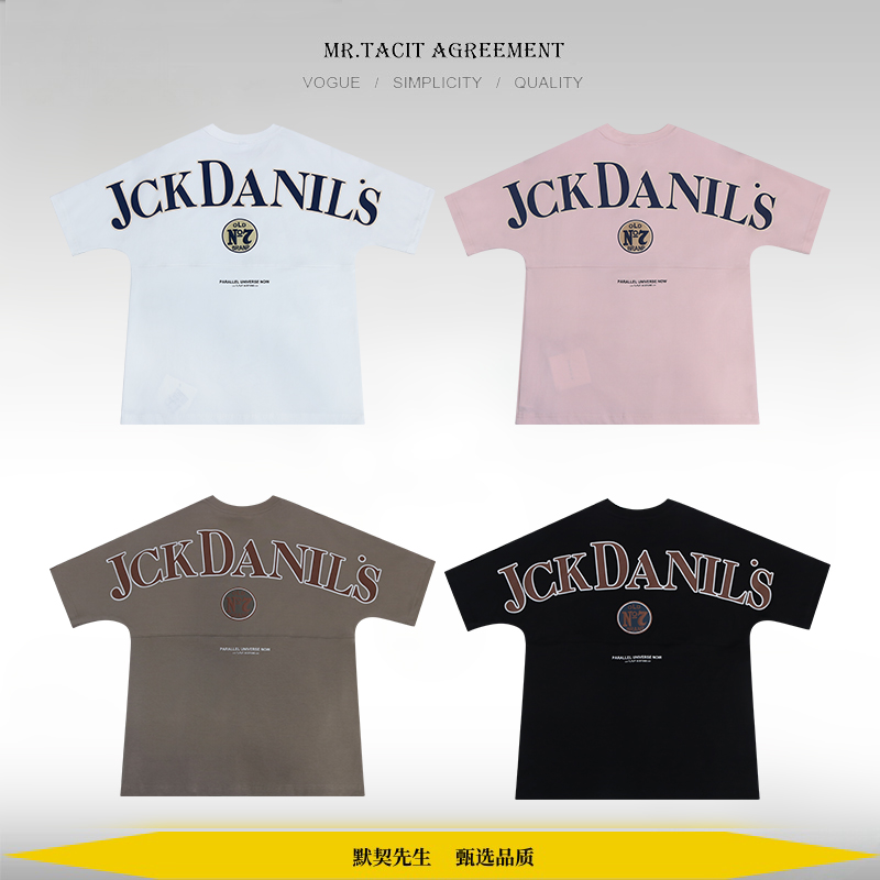 夏季短袖T恤男潮牌圆领宽松蝙蝠袖字母印花时尚休闲情侣半截袖男