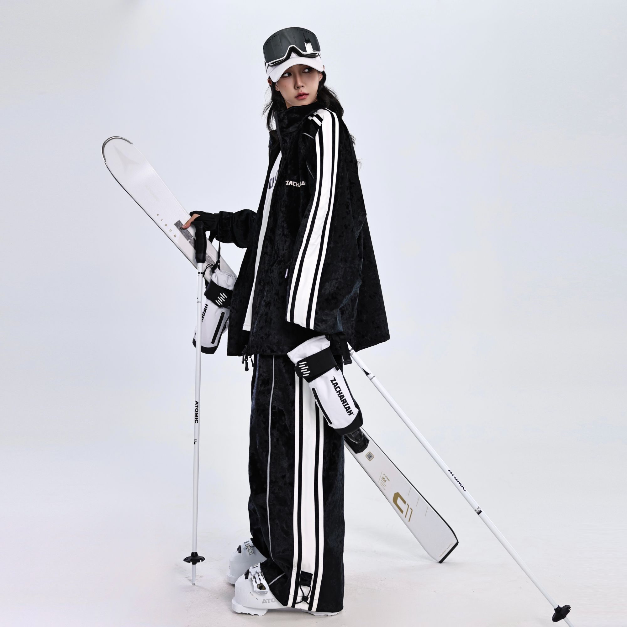 ZACHARIAH【桑葚慕黑】美式丝绒滑雪服套装防风防水抗寒保暖滑雪衣